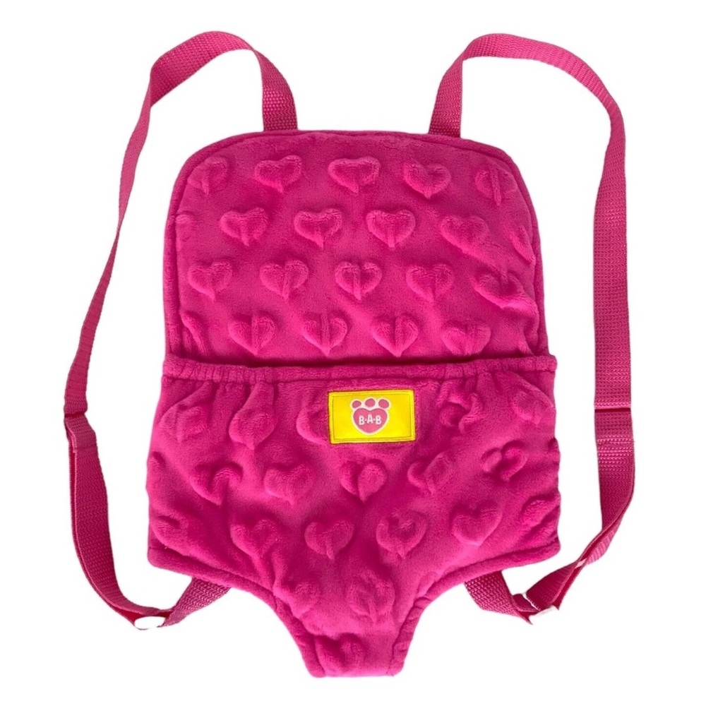 Build A Bear Workshop Pink Plush Toy Carrier Backpack Adjustable Straps BABW